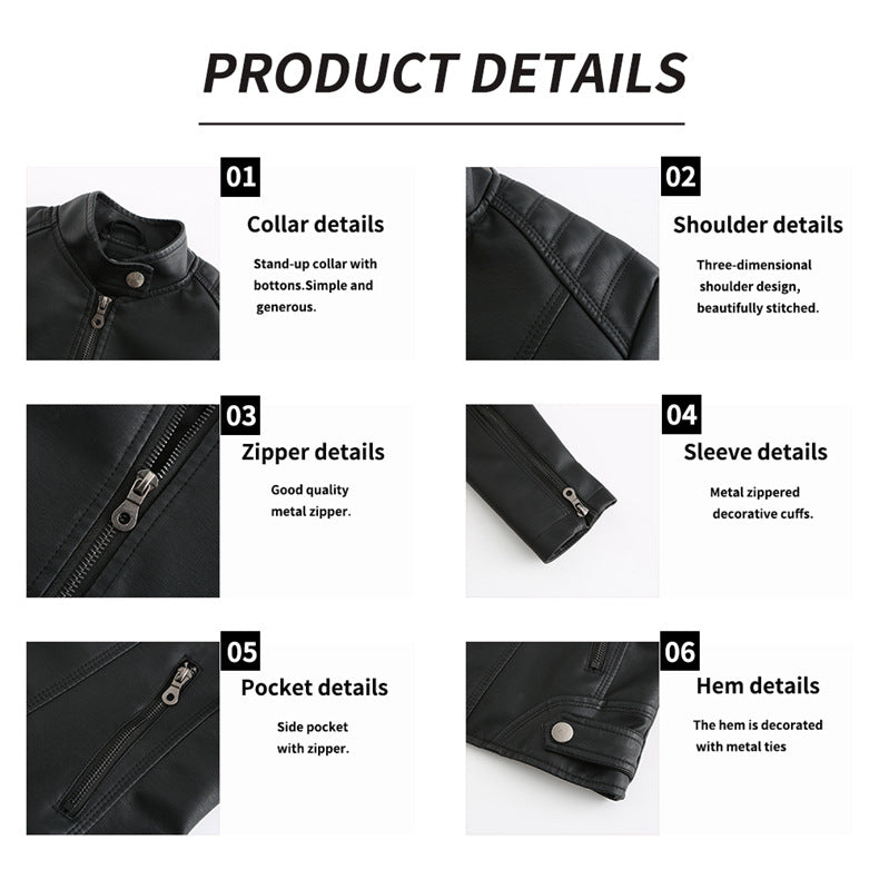 Women's leather jackets slim jackets