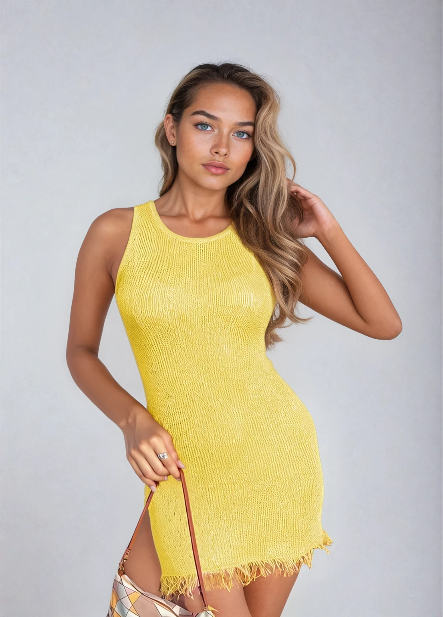 Tassel Sleeveless Mini Dress Hot Pink Knitted Sheer Summer Dresses 2024 Sexy Women Night Club Outfits