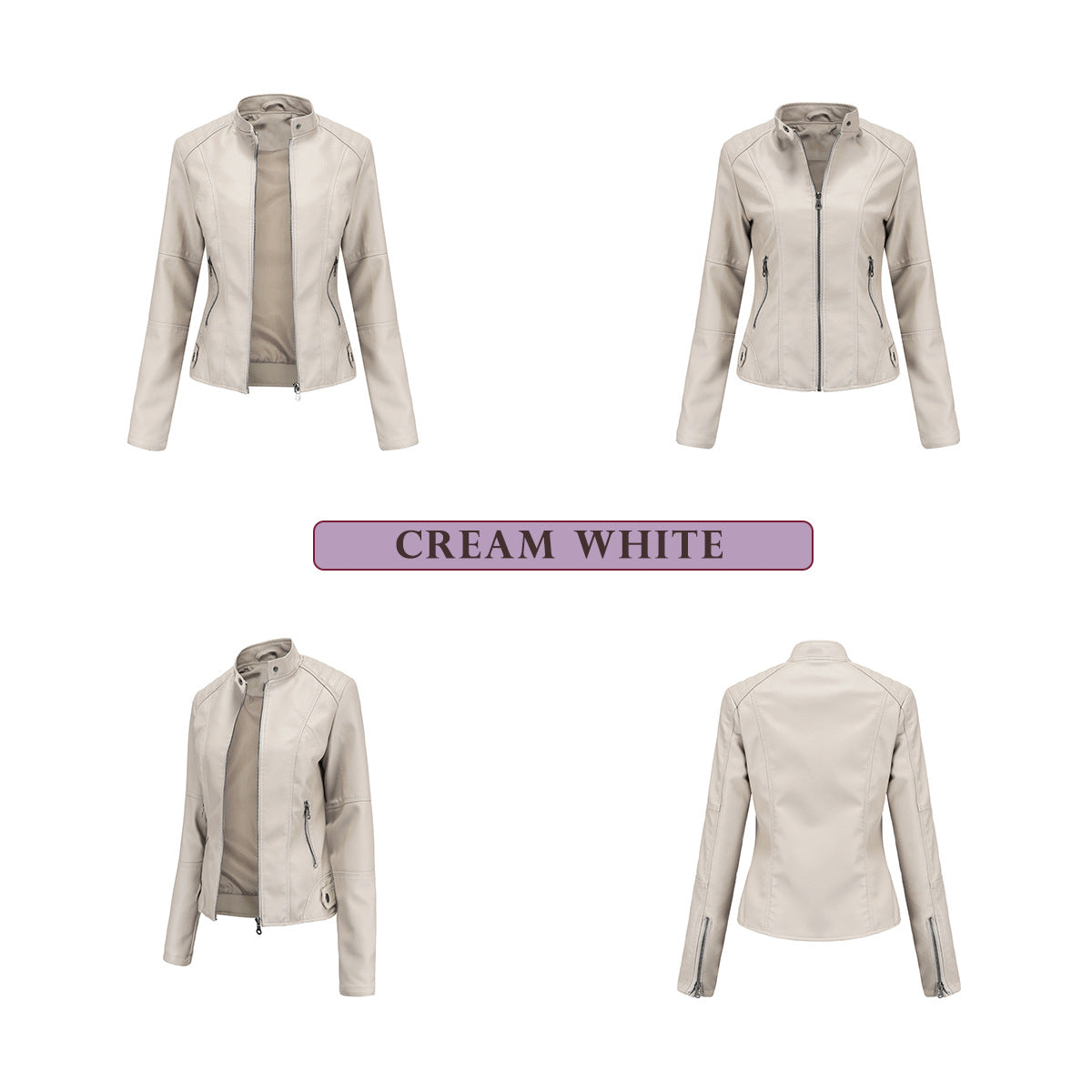 Women's leather jackets slim jackets